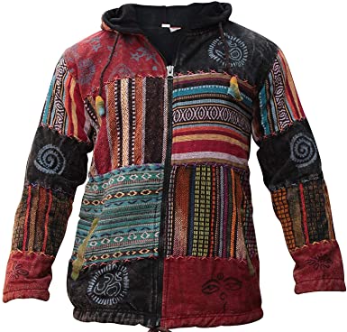 Shopoholic Fashion Unisex Patchwork Festival Hippie Hoodie Jacket